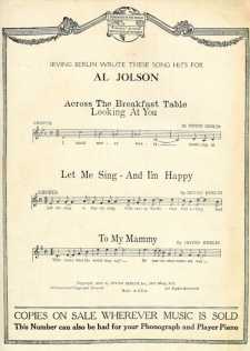 Irving Berlin songs for 'MAMMY'